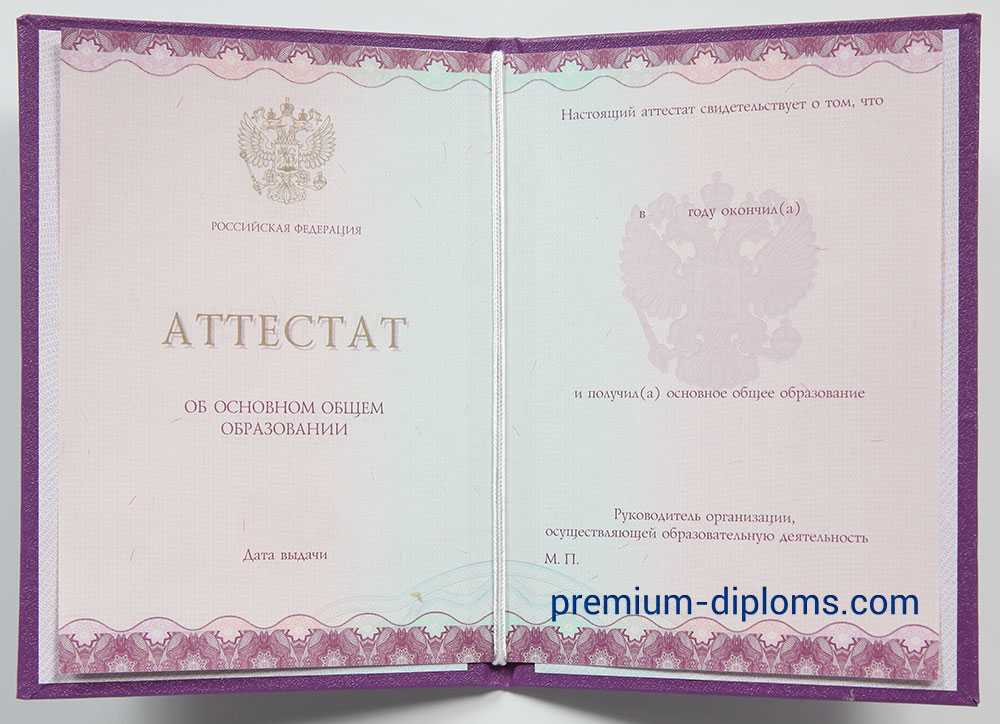 Аттестат 9 классов 2014-2025 год фото